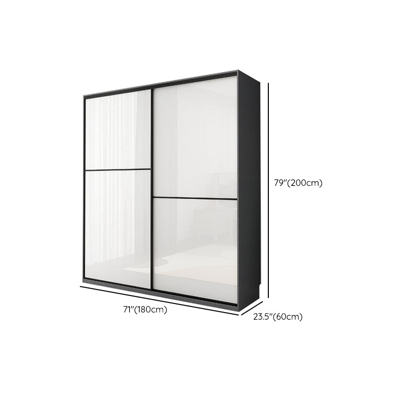 Modern Bedroom Wardrobe Wooden Storage Cabinet with Sliding Doors