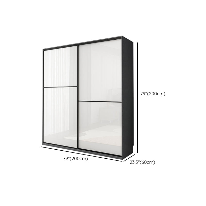Modern Bedroom Wardrobe Wooden Storage Cabinet with Sliding Doors