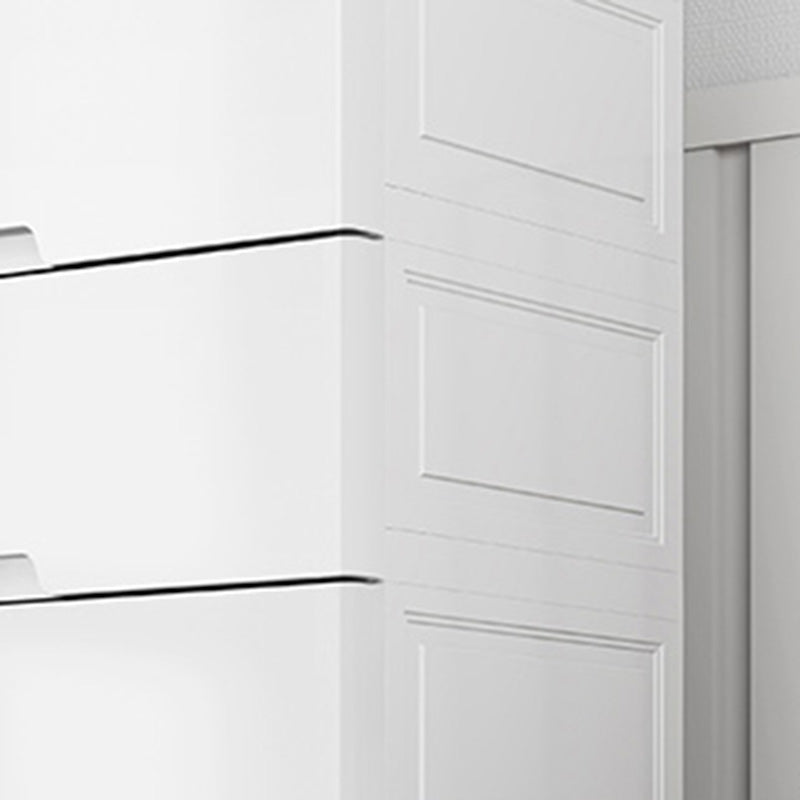 Rectangular Plastic Wardrobe Teen Style Simple White Bedroom Storage Cabinet