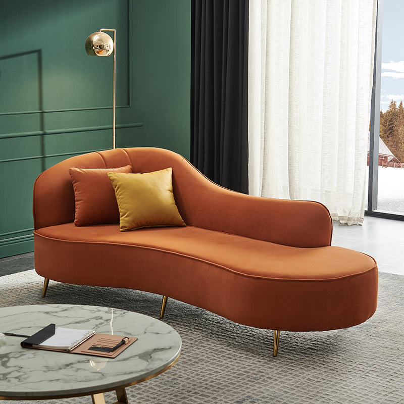 Glam Chaise Lounge Couch Rolled Arm Chaise Lounge for Bedroom
