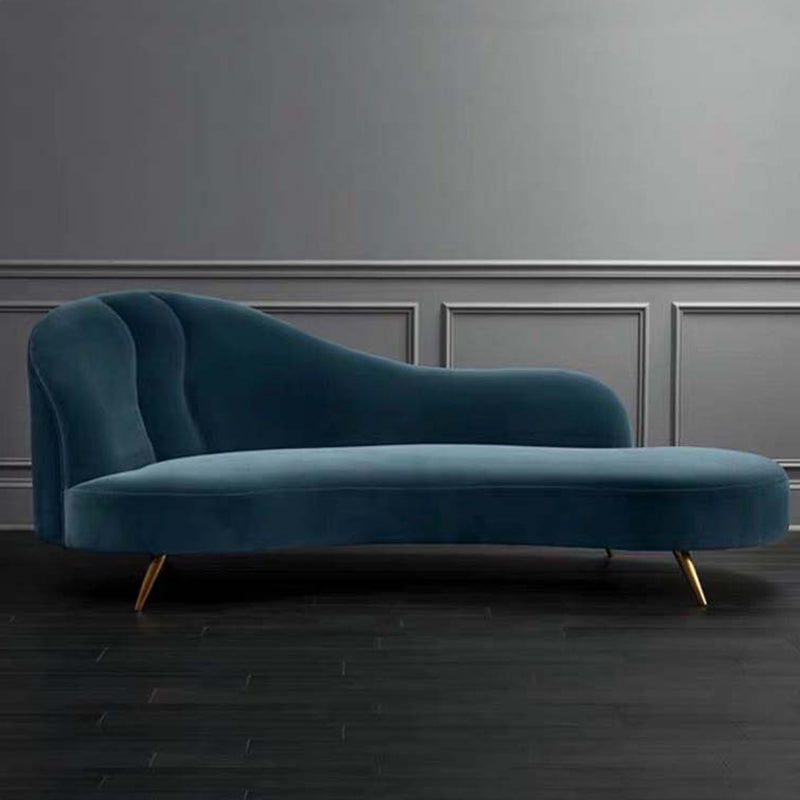 Glam Chaise Lounge Couch Rolled Arm Chaise Lounge for Bedroom