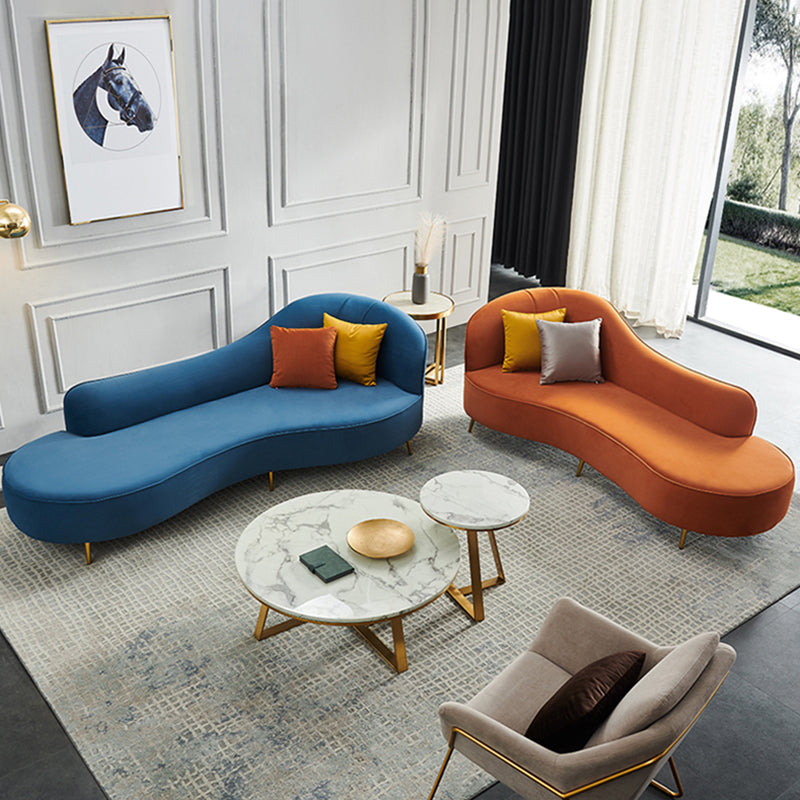 Glam Chaise Lounge Couch Rolled Arm Chaise Lounge for Bedroom