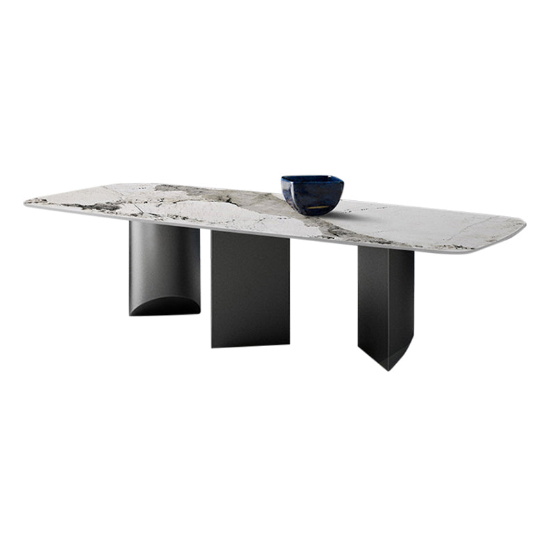 Silver Base Dinner Room Kitchen Table Contemporary Dining Table