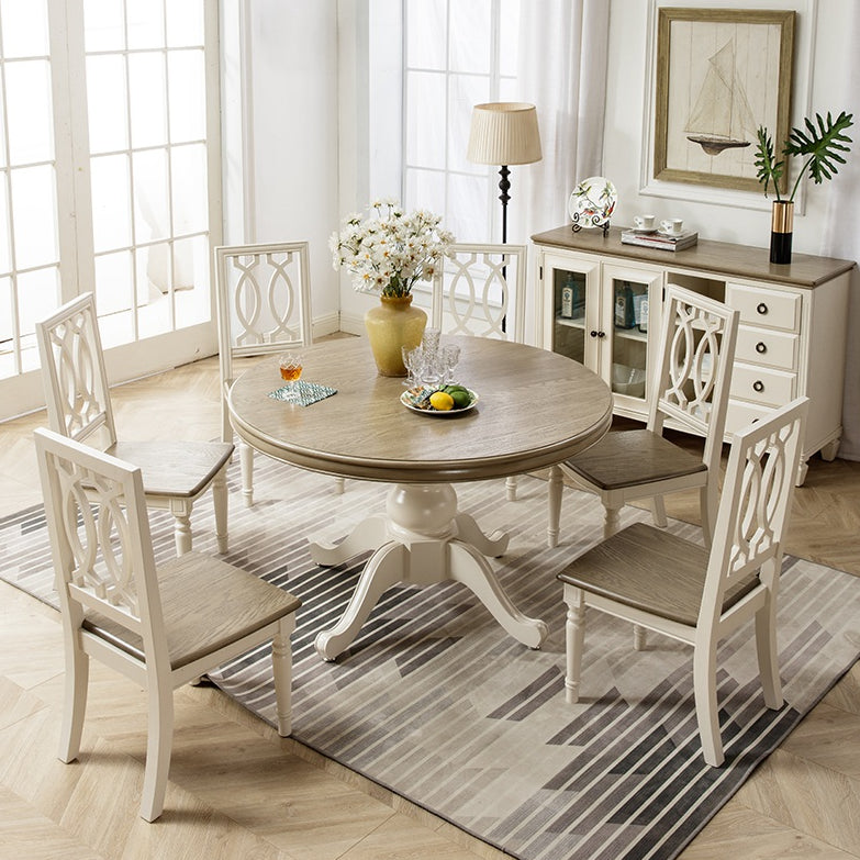 Solid Wood Round Dining Room Table Contemporary Dinner Room Kitchen Table