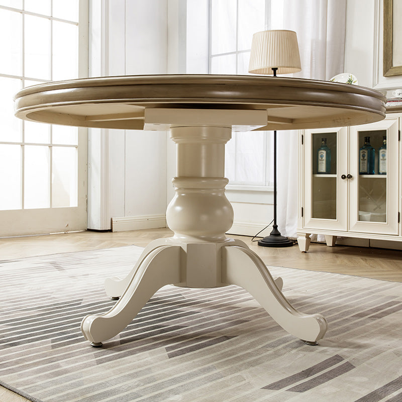 Solid Wood Round Dining Room Table Contemporary Dinner Room Kitchen Table