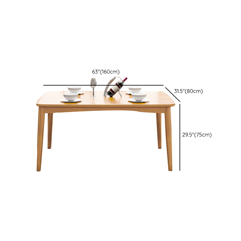 Rectangle Contemporary Dining Table Solid Wood Dining Room Table