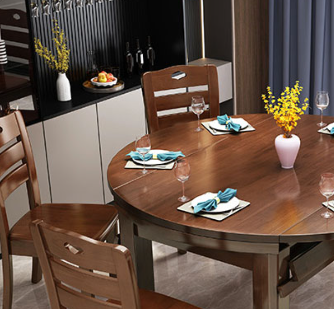 Drop-Leaf Dining Table Contemporary 4 Legs Dining Room Table
