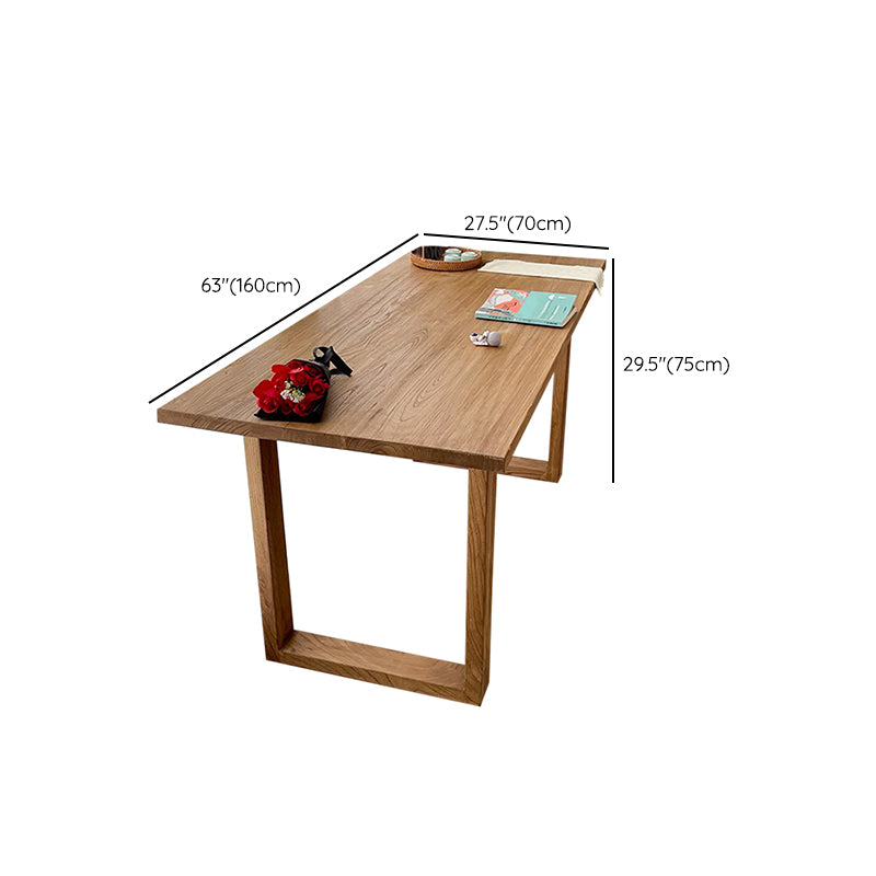 Solid Wood Base Table Rectangle Dining Table for Kitchen Dining Room