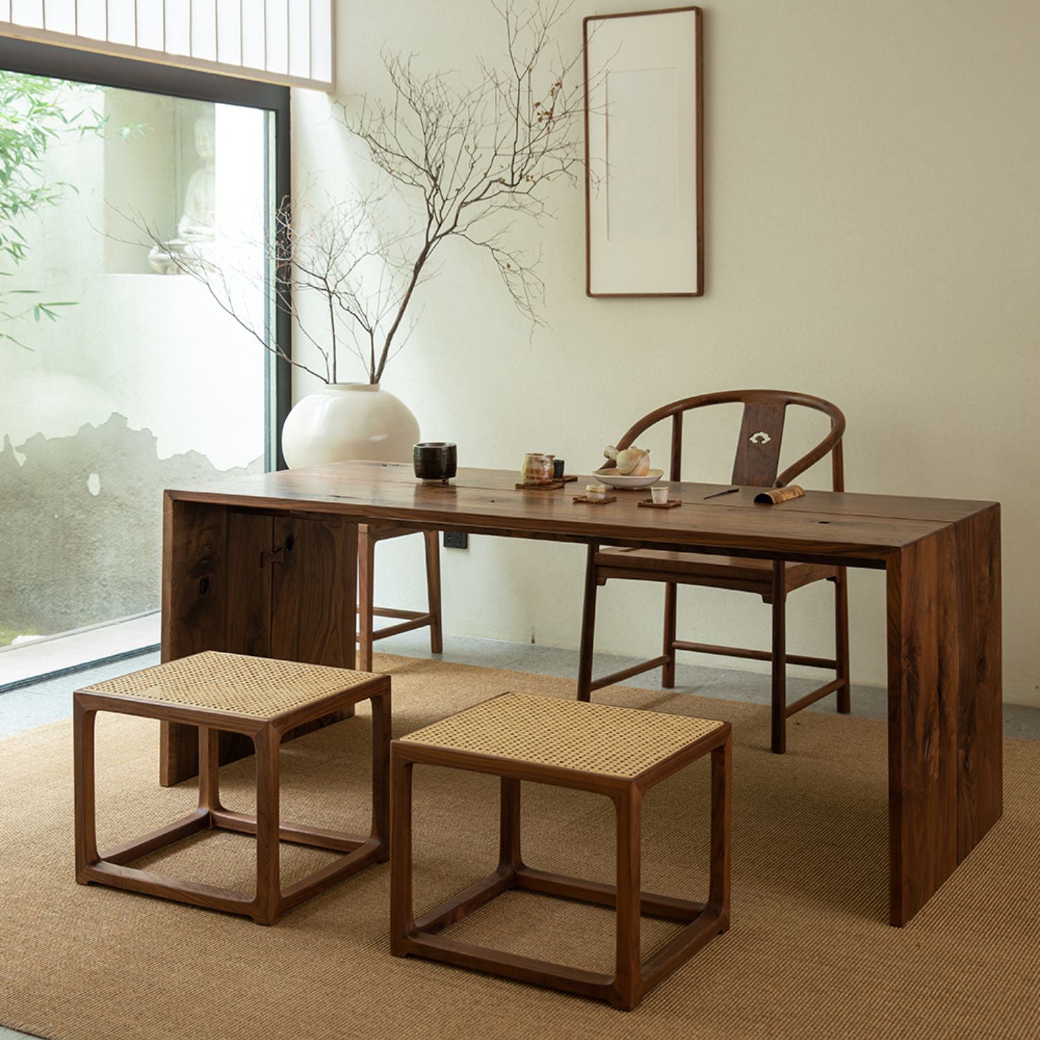 Solid Wood Dining Table Brown Dining Table for Kitchen Dining Room