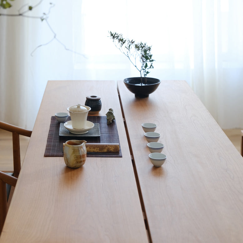 Solid Wood Dining Table Brown Dining Table for Kitchen Dining Room