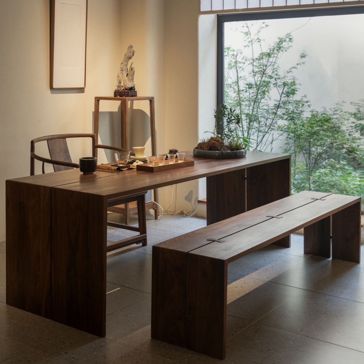 Solid Wood Dining Table Brown Dining Table for Kitchen Dining Room