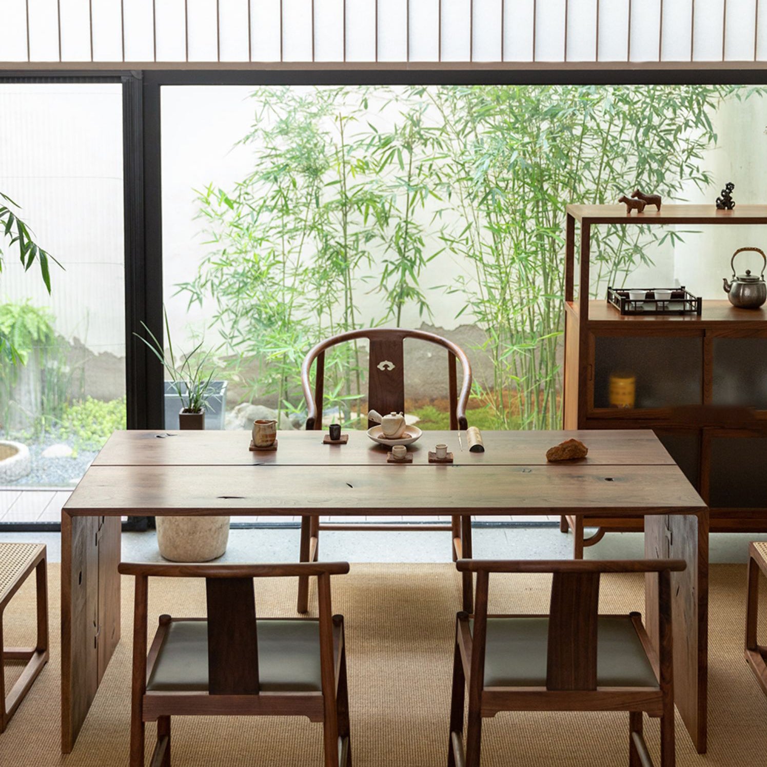 Solid Wood Dining Table Brown Dining Table for Kitchen Dining Room