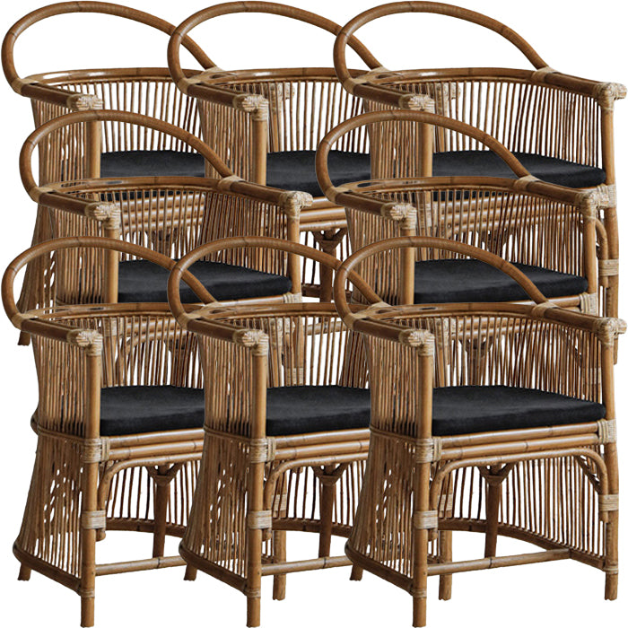 Modern Style Arm Chair Slat Back Dining Accent Chair for Kitchen