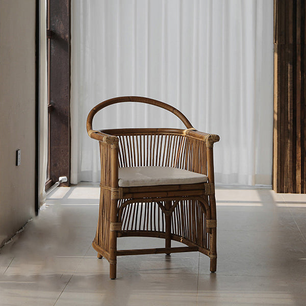 Modern Style Arm Chair Slat Back Dining Accent Chair for Kitchen