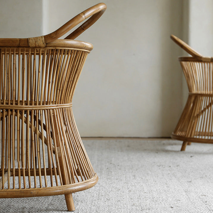 Modern Style Arm Chair Slat Back Dining Accent Chair for Kitchen
