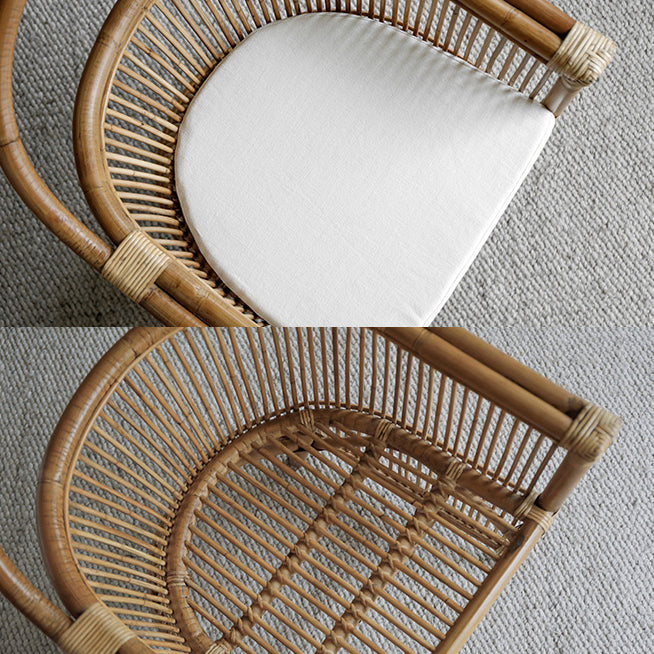 Modern Style Arm Chair Slat Back Dining Accent Chair for Kitchen