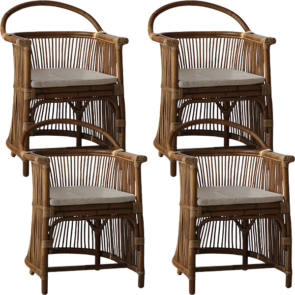 Modern Style Arm Chair Slat Back Dining Accent Chair for Kitchen