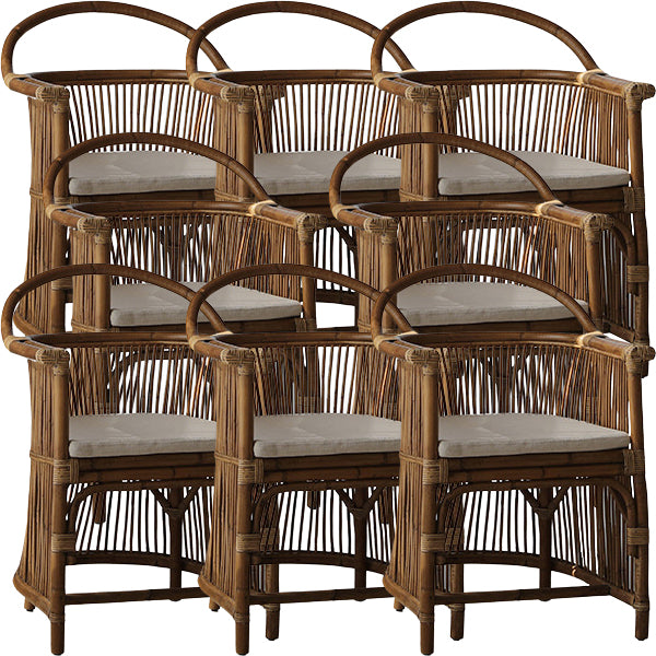Modern Style Arm Chair Slat Back Dining Accent Chair for Kitchen