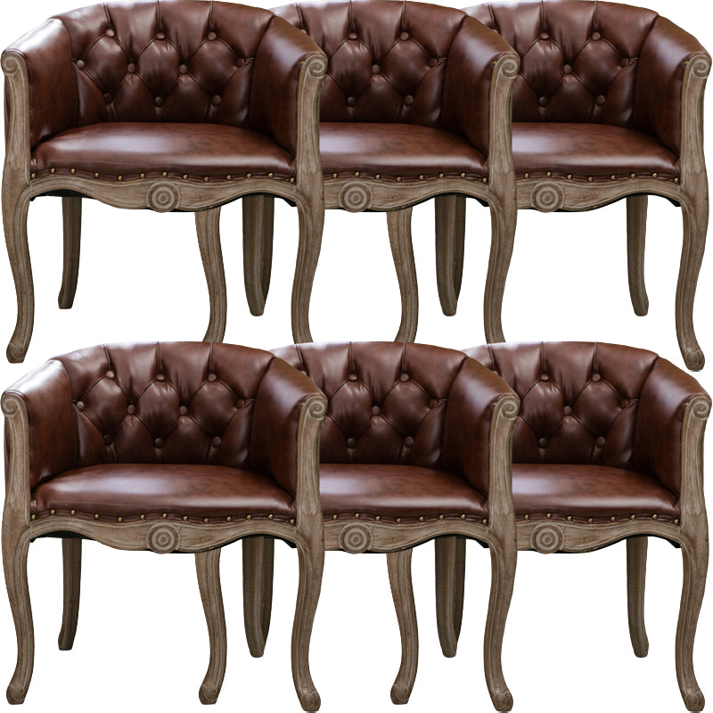 Modern Style Arm Chair Wood Solid Back Dining Accent Chair for Kitchen