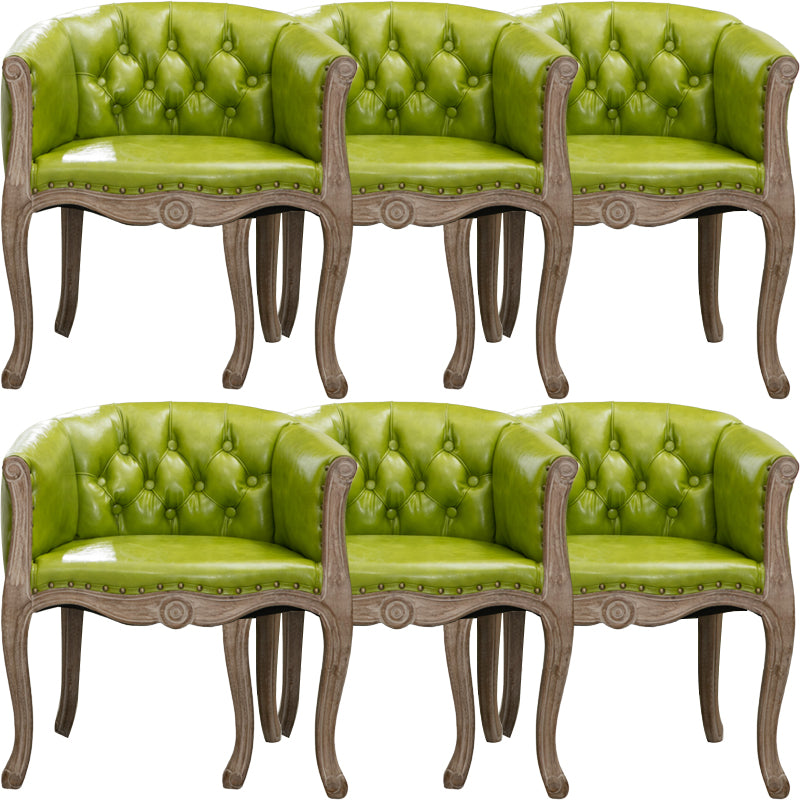 Modern Style Arm Chair Wood Solid Back Dining Accent Chair for Kitchen