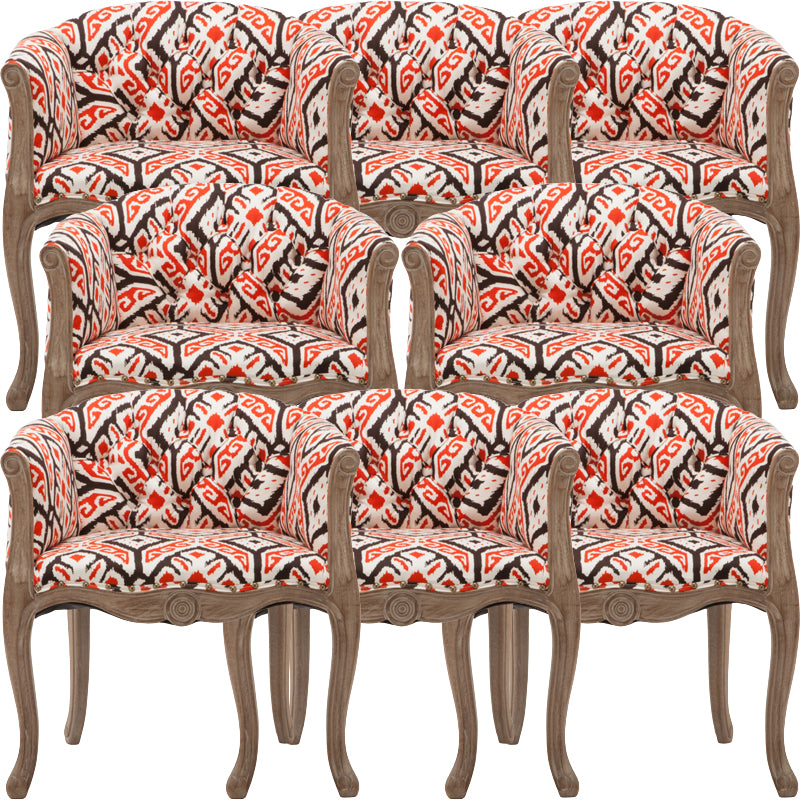 Modern Style Arm Chair Wood Solid Back Dining Accent Chair for Kitchen