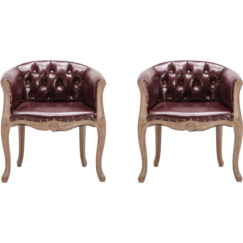 Modern Style Arm Chair Wood Solid Back Dining Accent Chair for Kitchen