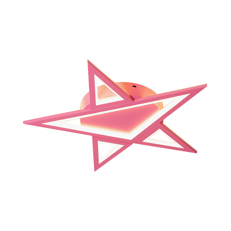 Acrylic Star Flush Mount Lighting Modernist Blue/Pink LED Ceiling Flush Mount for Bedroom