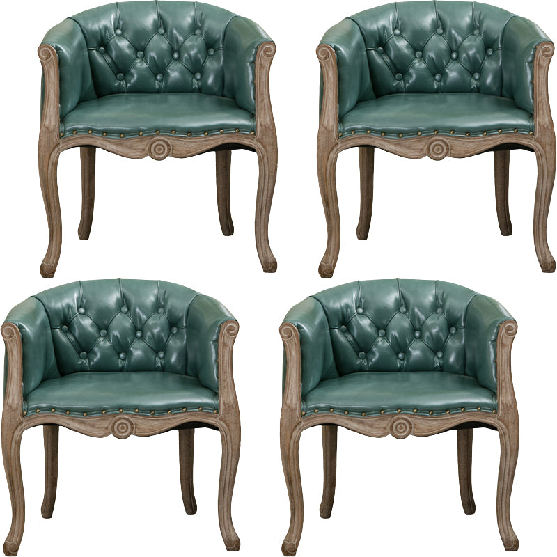 Modern Style Arm Chair Wood Solid Back Dining Accent Chair for Kitchen