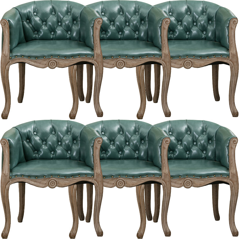 Modern Style Arm Chair Wood Solid Back Dining Accent Chair for Kitchen