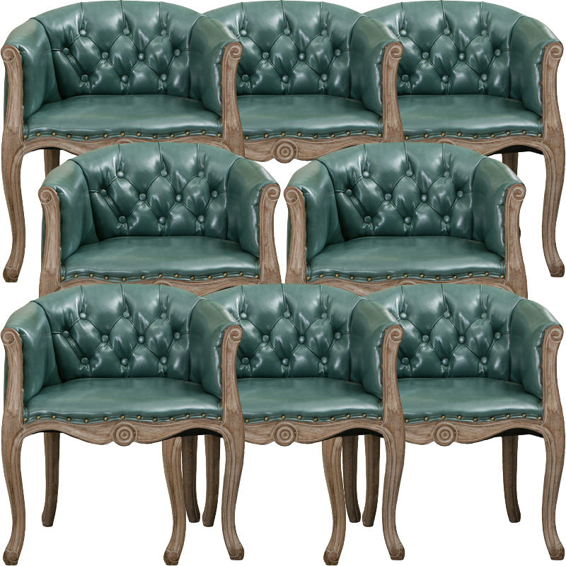Modern Style Arm Chair Wood Solid Back Dining Accent Chair for Kitchen