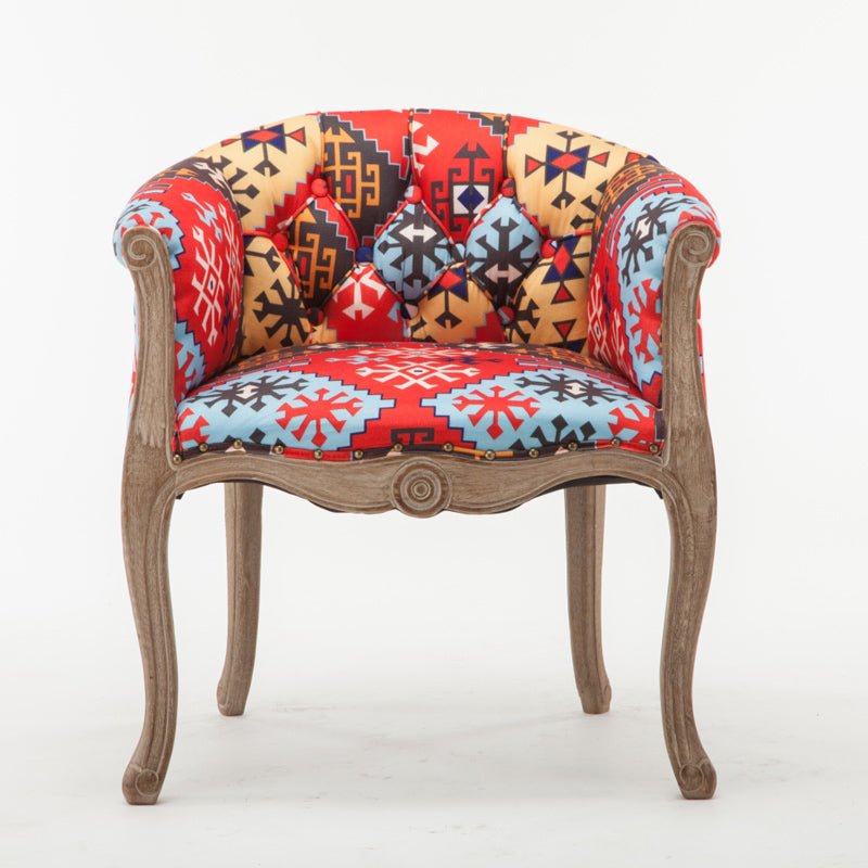 Modern Style Arm Chair Wood Solid Back Dining Accent Chair for Kitchen