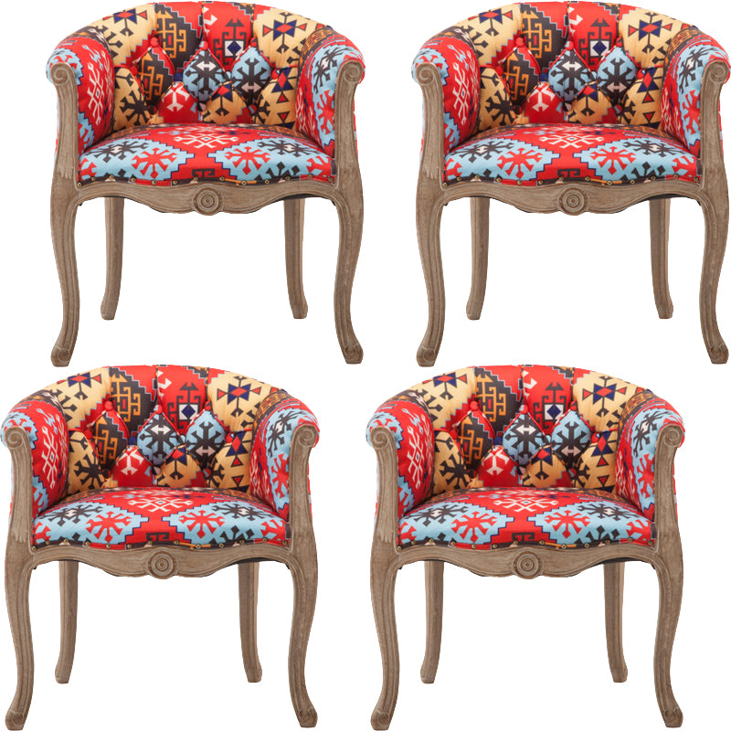 Modern Style Arm Chair Wood Solid Back Dining Accent Chair for Kitchen