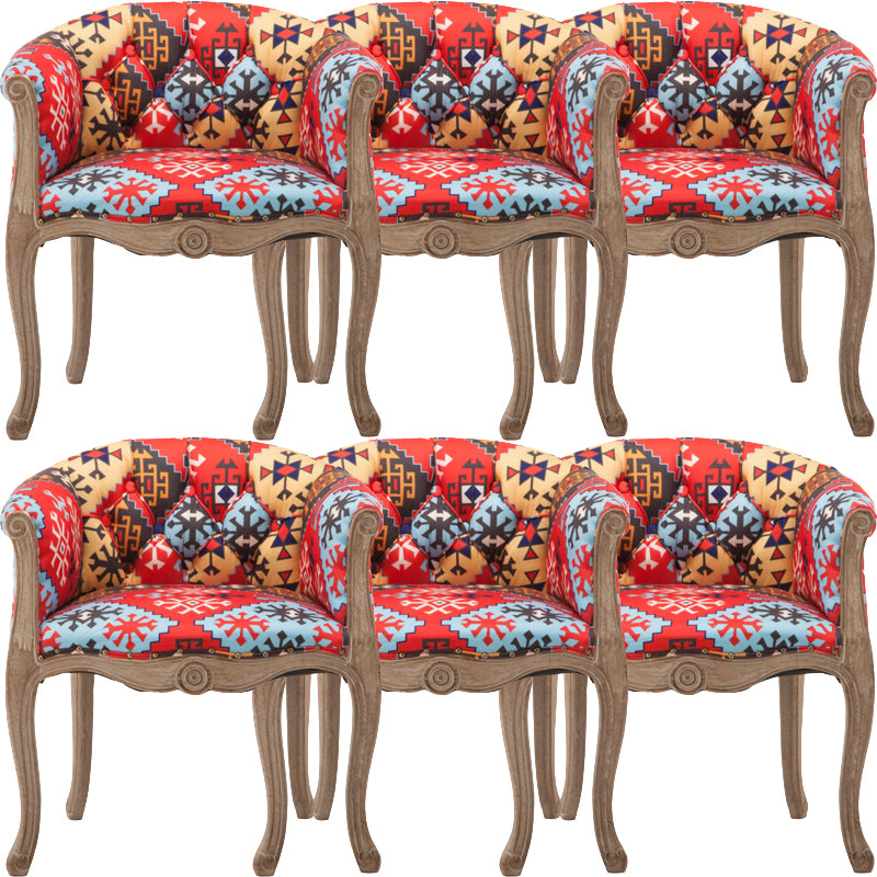 Modern Style Arm Chair Wood Solid Back Dining Accent Chair for Kitchen