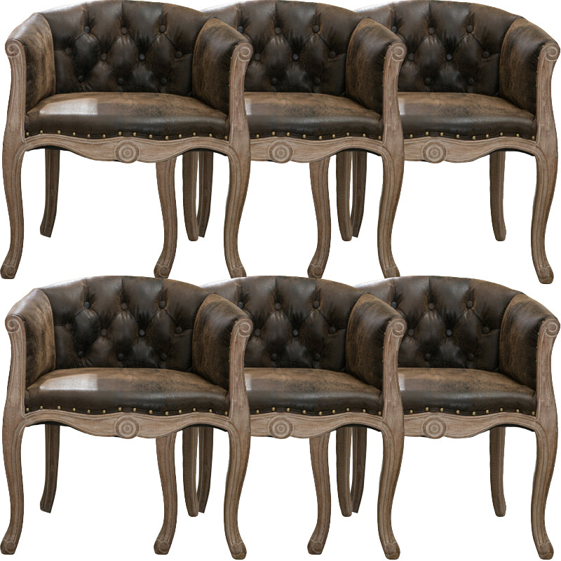 Modern Style Arm Chair Wood Solid Back Dining Accent Chair for Kitchen