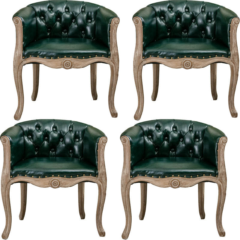 Modern Style Arm Chair Wood Solid Back Dining Accent Chair for Kitchen