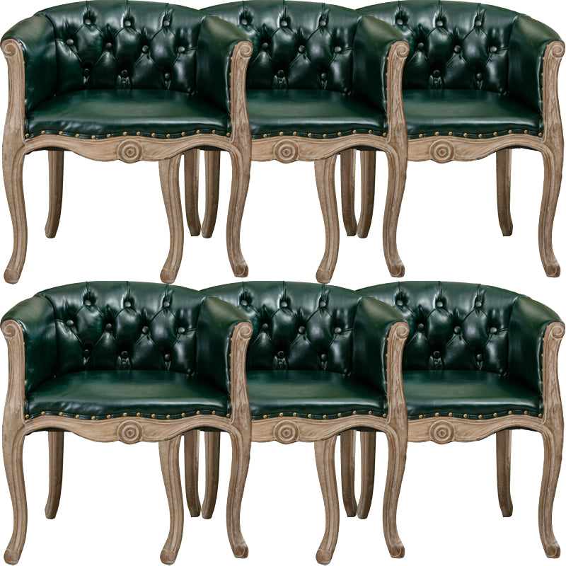 Modern Style Arm Chair Wood Solid Back Dining Accent Chair for Kitchen