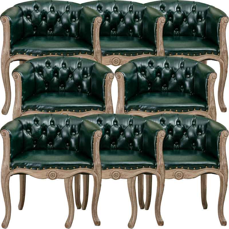 Modern Style Arm Chair Wood Solid Back Dining Accent Chair for Kitchen