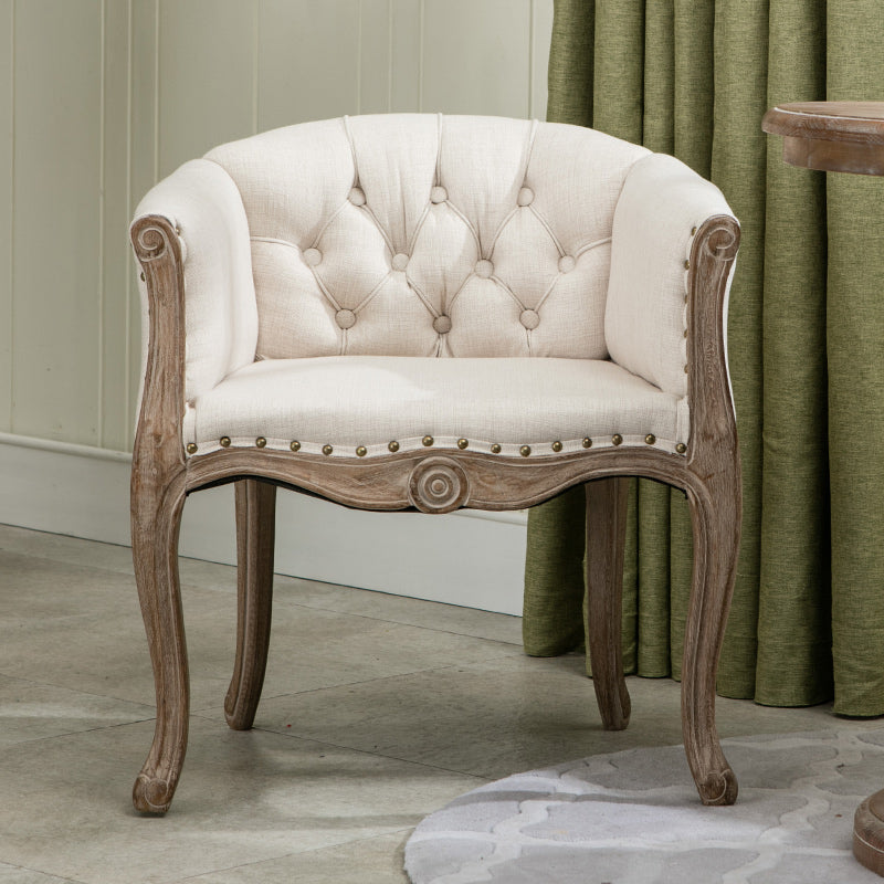 Modern Style Arm Chair Wood Solid Back Dining Accent Chair for Kitchen