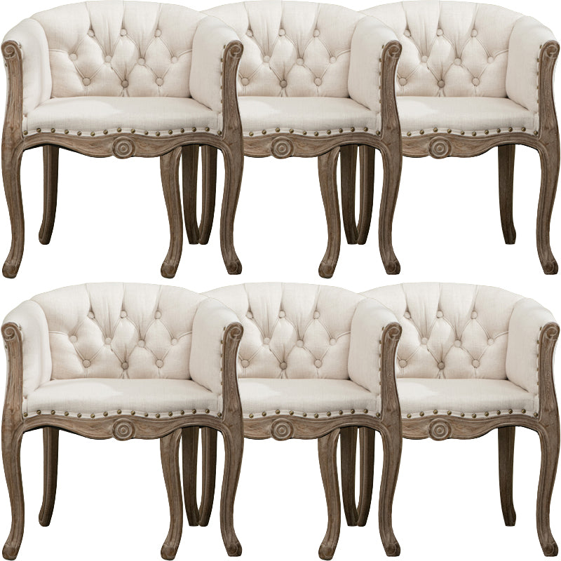 Modern Style Arm Chair Wood Solid Back Dining Accent Chair for Kitchen