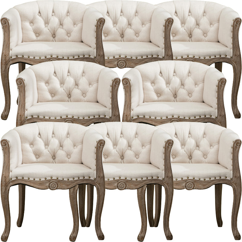 Modern Style Arm Chair Wood Solid Back Dining Accent Chair for Kitchen