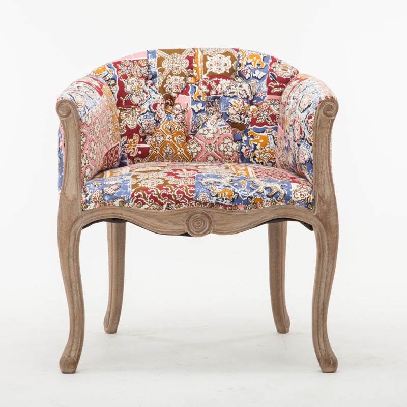 Modern Style Arm Chair Wood Solid Back Dining Accent Chair for Kitchen