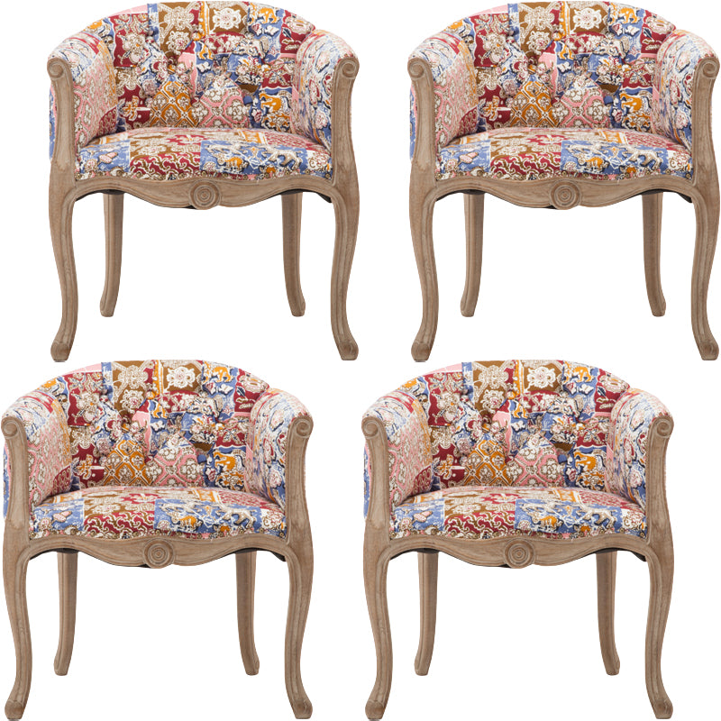 Modern Style Arm Chair Wood Solid Back Dining Accent Chair for Kitchen