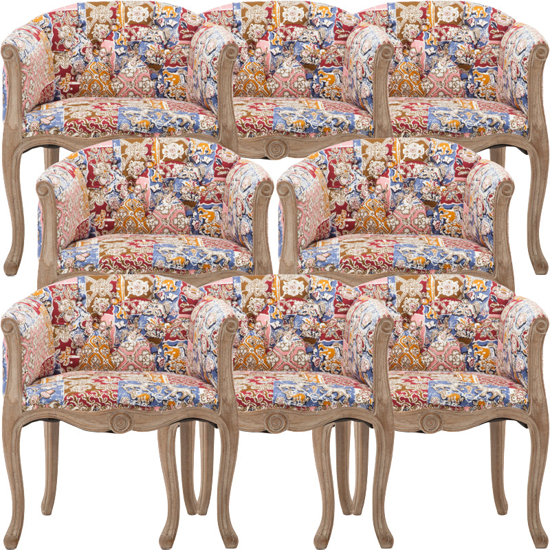 Modern Style Arm Chair Wood Solid Back Dining Accent Chair for Kitchen