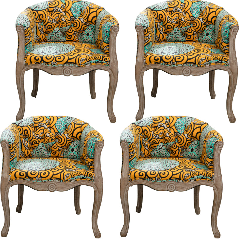 Modern Style Arm Chair Wood Solid Back Dining Accent Chair for Kitchen