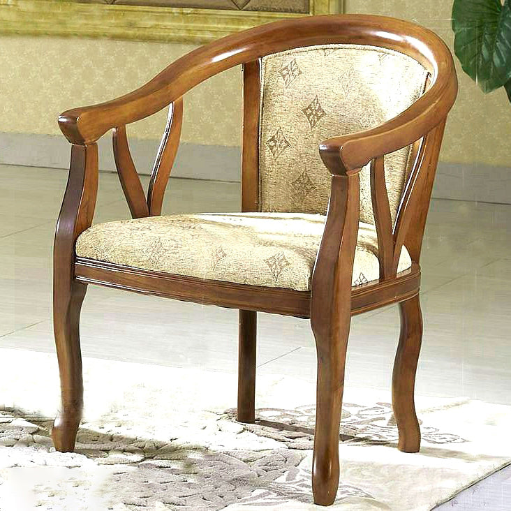 Modern Simple Arm Chair Wooden Frame Arm Dining Chair for Dining Room