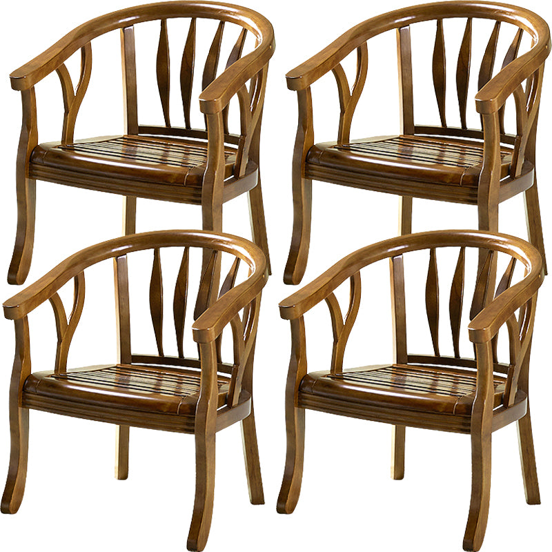 Modern Simple Arm Chair Wooden Frame Arm Dining Chair for Dining Room