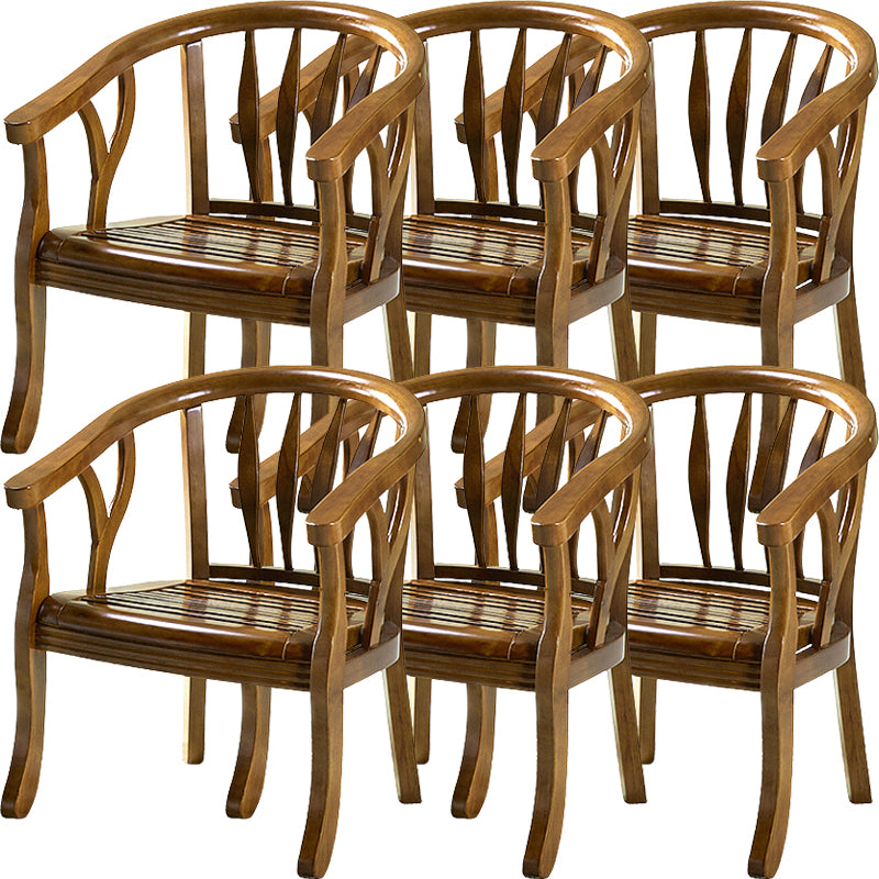 Modern Simple Arm Chair Wooden Frame Arm Dining Chair for Dining Room