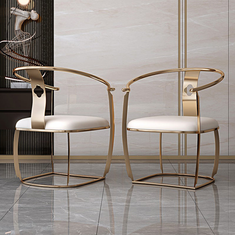 Contemporary Style Arm Chair Metal Dining Room Chair for Home