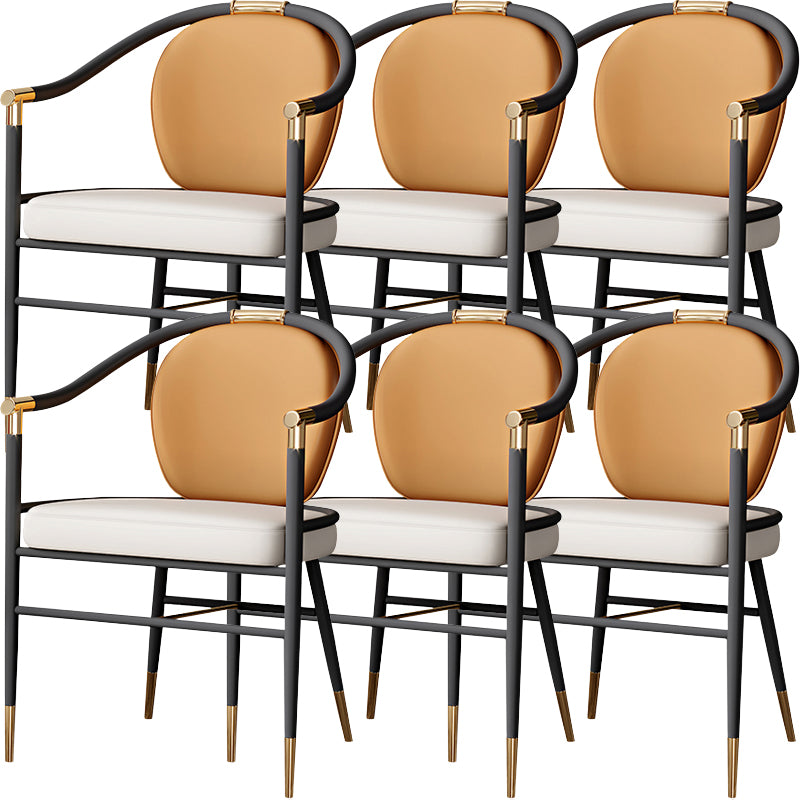 Contemporary Style Arm Chair Metal Dining Room Chair for Home