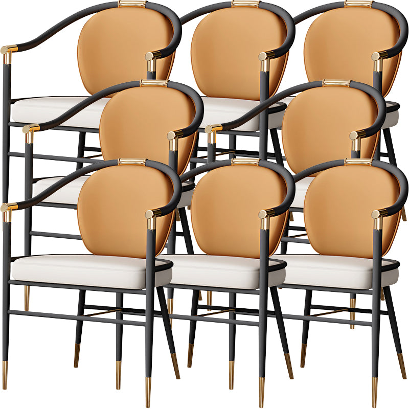 Contemporary Style Arm Chair Metal Dining Room Chair for Home